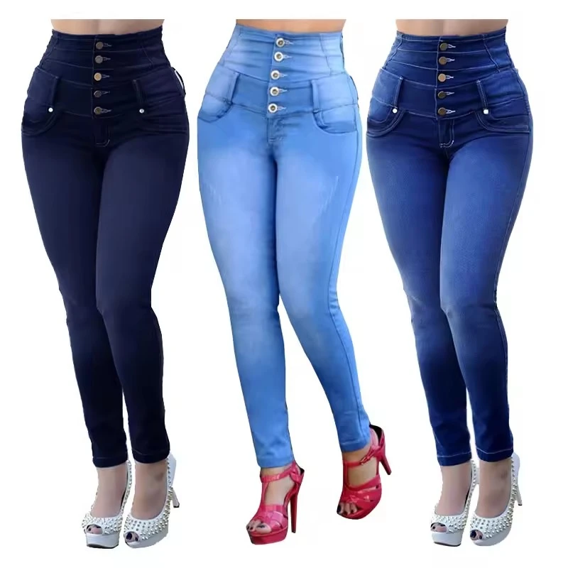 Women High Waist Skinny Jeans